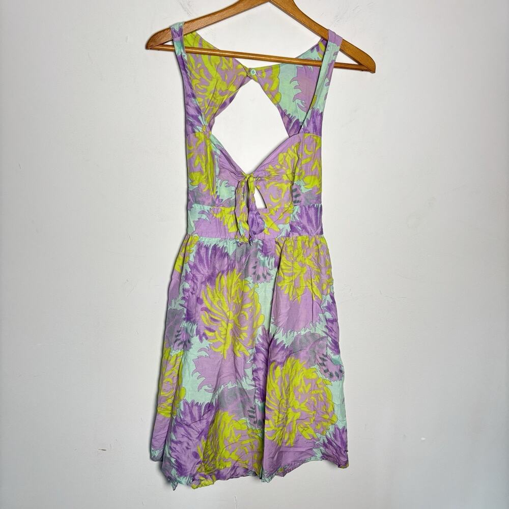 Nanette Lepore Dress Silk Cotton Blend Size S Floral Sundress Knee Length